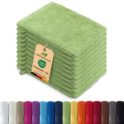 Produktbild von 10er-Set ARIZONA Handtuch-Serie von AR Line – 100% Baumwolle, 500 g/m², 10er-Set Waschhandschuhe 15x21 cm, Apfelgrün