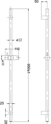 Produktbild von Beitz & Walz AqvaShower Wandstange 950 mm, mattschwarz