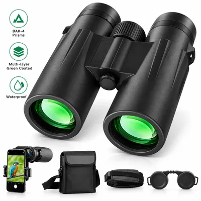 Produktbild von Usogood Fernglas 12x50 HD wasserdicht kompakte Feldstecher mit FMC Linse Feldstecher inklusive Tragetasche und Stativ