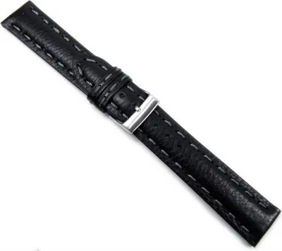 Produktbild von Modena Ersatzband Uhrenarmband Hochwertiges Kalbsleder schwarz 20723S, Stegbreite:18mm