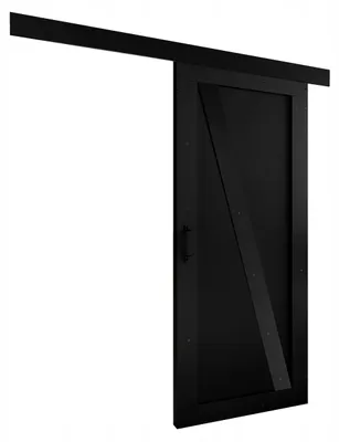 Produktbild von KierMoebel Schiebetür Komplettset ADIO 4, Wohnzimmer Schiebetür Schwarz 86x205x3,2 cm