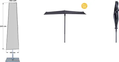 Produktbild von Grasekamp Schutzhülle 165cm Sonnenschirme bis  Ø300cm Schwarz Wäschespinne Schutzhaube  Abdeckung Schutzplane