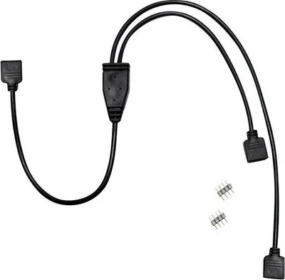 Produktbild von Inter-Tech 48 cm RGB Datentransferkabel für Hauptplatine - 1 - Zweiter Anschluss: 2 x 4-pin RGB - Schwarz