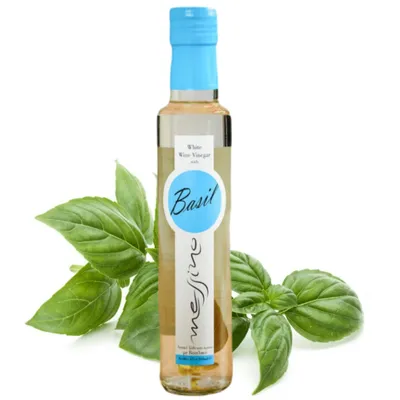 Produktbild von Messino Weißweinessig mit Basilikum 250 ml – Aromatischer Griechischer Kräuteressig, Natürlich & Vielseitig