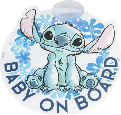 Produktbild von Tataway Baby On Board Stitch – Autoschild mit Saugnapf – bezauberndes Disney-Design – Sicherheit für Ihr Kind