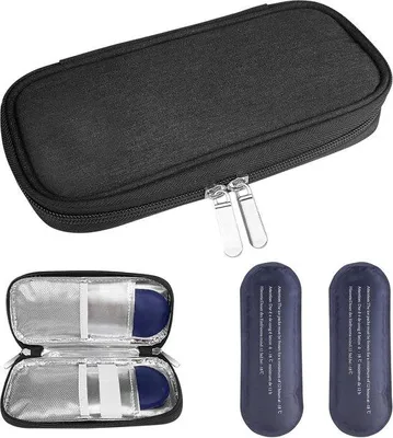 Produktbild von Famanu Insulin-Pen Kühltasche - Isolierte Medikamententasche mit 2 Kühlakkus