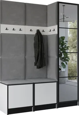 Produktbild von KIER FURNITURE Kleiderschrank EDEN, Schlafzimmer Schrank, Garderobeschrank, Flurschrank Weiß & Grau 159,6x205x39 cm