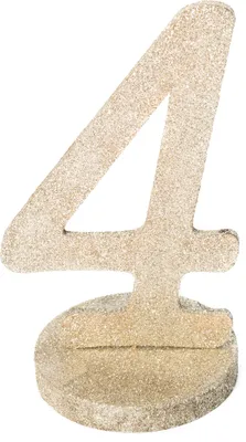 Produktbild von Tischnummer 4 Aufsteller Holz Champagnerfarben 20 cm - Einheitsgröße