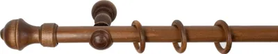 Produktbild von SN Deco - Stilgarnitur Gardinenstange Vorhangstange Ares, Holz, Klassikträger offen, 28 mm, 1-Lauf, Komplettset mit Ringen, Farbe Walnuss, 540 cm (3x180 cm)