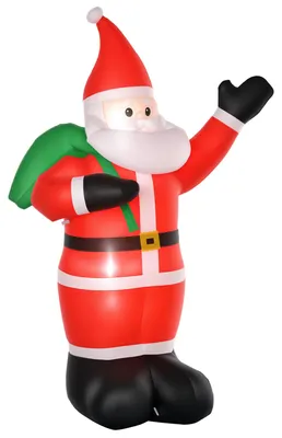 Obrázek produktu pro Santa Claus, výška 2,40 metru, s LED osvětlením, samonafukovací vánoční dekorace do zahrady