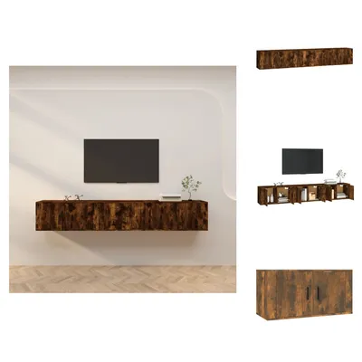 Zdjęcie produktu dla vidaXL Szafki wiszące pod TV 3 szt. Dąb wędzony 80x34,5x40 cm - Meble TV