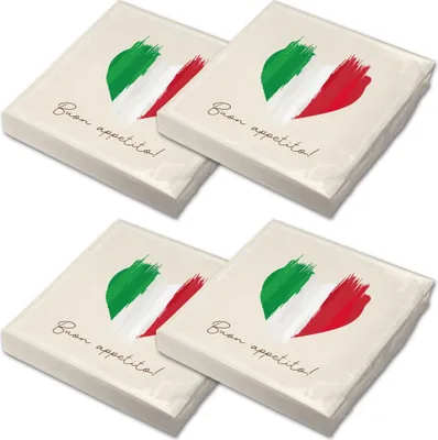 Produktbild von itenga 80x Serviette Herz Flagge ITALIEN v1
