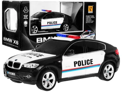 Image de Voiture de police BMW x6 pour les enfants à partir de 8 ans. Police télécommandée 1:24. Feux de coqs