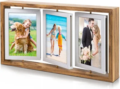 Produktbild von Bilderrahmen 10x15 Drehbar Collage 6 Fotos Familie Hochzeit Mädchen Jungen