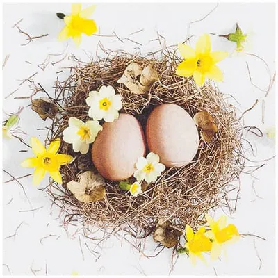 Produktbild von 20 Servietten Easter Basket - Eier im Osternest 33x33cm