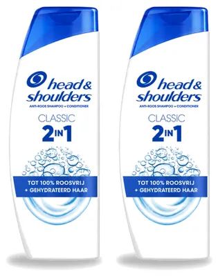 Imagen del producto de 2 unidades de champú 2 en 1 clásico anti-caspa Head & Shoulders, 300 ml - Paquete ahorro