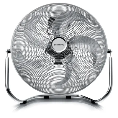 Produktbild von Brandson Bodenventilator Retro Stil, Windmaschine 50 cm, Ventilator, Standventilator, hoher Luftdurchsatz, Bodenventilator, stufenlos neigbar, Silber