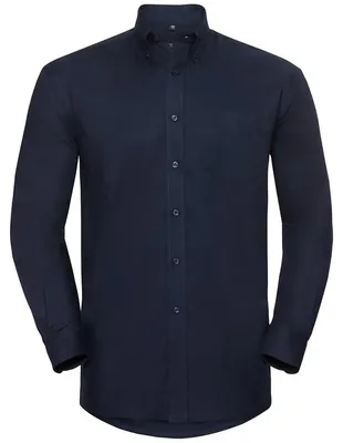 Produktbild von Russell Oxford Herren Hemd, langärmlig, pflegeleicht FK744 (48) (Helles Marineblau)