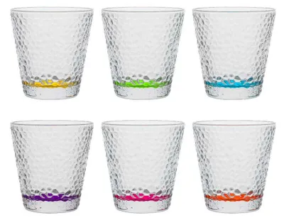 Produktbild von Vivalto Wasserglaser/Trinkglaser - 6x - Farbmix - 310 ml - 9 cm