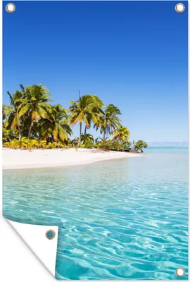 Produktbild von MuchoWow® 60x90 cm Outdoor-Poster Gartendeko Sichtschutz Garten Poster für den Garten  Meer - Tropisch - Sommer