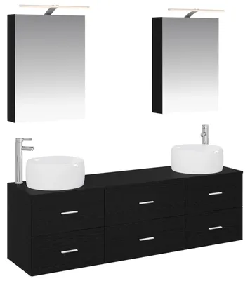 Imagen del producto de vidaXL Juego de muebles de baño, 5 piezas, roble