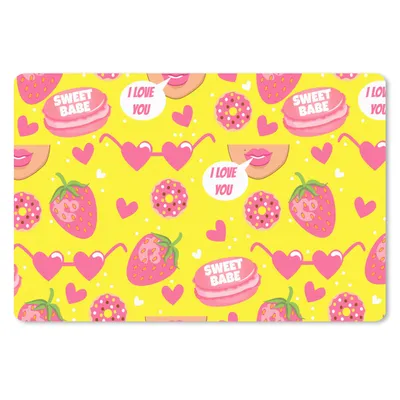 Produktbild von MuchoWow® Schreibtischunterlage Lebensmittel - Muster - Rosa 60x40 cm - XXL Mauspad - Großes Mauspad