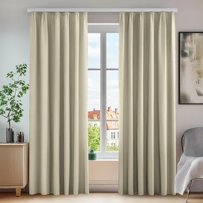 Immagine prodotto di Tende oscuranti con passacorda, beige, set da 2, 138x140 cm
