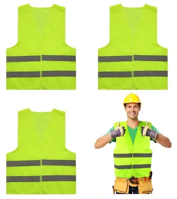 Produktbild von Warnwesten Auto 5er Set, 3 Stück Reflektierende Sicherheitswesten Orange, Fluoreszierendes Grün