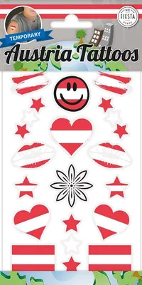 Produktbild von 1 Bogen Österreich Fan Tattoos temporär