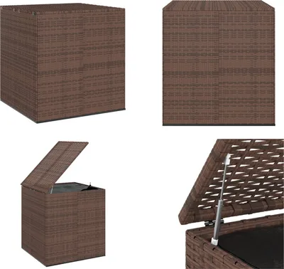 Produktbild von vidaXL Garten Kissenbox PE Rattan 100x97,5x104 cm Braun - Kissenbox - Kissenboxen - PE-Rattan-Kissenbox - Aufbewahrungsbox