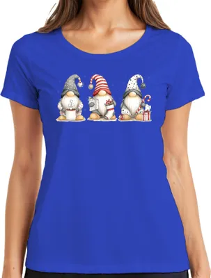Produktbild von Weihnachtswichtel Gnome Geschenk Weihnachten Niedlich Damen T-Shirt, Blau, XL