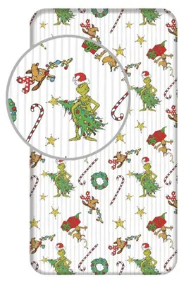 Obrázok produktu pre Grinch – jednolôžkové prestieranie – 90 x 200 cm – bavlna