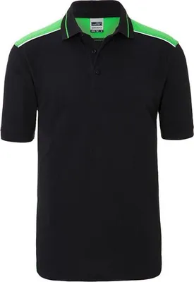Produktbild von Men's Workwear Polo - COLOR - black/lime-green, Gr. XXL