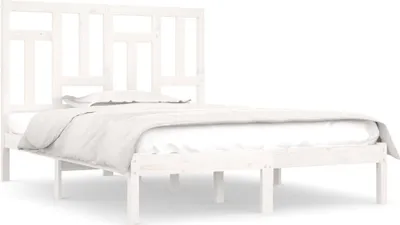 Produktbild von vidaXL Massivholzbett ohne Matratze Weiß 140x190 cm Kiefernholz