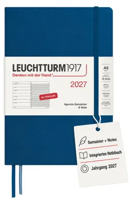 Immagine prodotto di Calendario settimanale LEUCHTTURM1917 per il 2027, formato medio (A5), con taccuino a righe – per la pianificazione degli appuntamenti