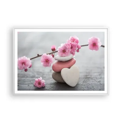 Produktbild von Gerahmtes Poster - Weißer Rahmen - Yoga weiblich Blume Gesundheit - 100x70 cm - Wand Bild - Wanddeko - Wandbilder - Wandposter - Bilderrahmen - Bilder - Kunstdruck - Wandbild - P2WAA100x70-3178