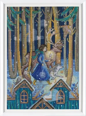 Immagine prodotto di Set da ricamo a punto croce RTO "Candela e chiave", 28,5x40,5 cm