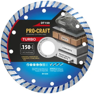 Obrázek produktu pro Diamantový řezný kotouč Turbo Procraft DT150