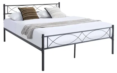 Zdjęcie produktu dla Kondela Metalowe łóżko małżeńskie ze stelażem Stelvia New 160x200 cm - czarne