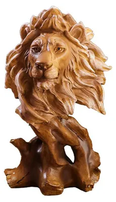 Tierkopf-Skulptur Löwe, 32x22x19 cm, Kunstharz, Tischdeko