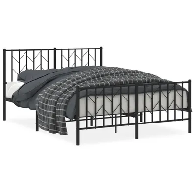 Immagine prodotto di vidaXL Struttura letto con testiera e pediera in metallo nero 135x190 cm