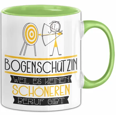 Produktbild von Bogenschützin Weil Es Keinen Schöneren Beruf Gibt Tasse Geschenk für Eine Bogenschützin Lustig (Grün)