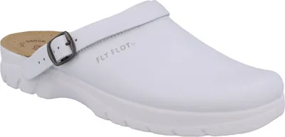 Produktbild von Fly Flot Herren Leder Hausschuhe Pantoffeln bequeme Pantolette, Größe:44 EU, Farbe:Weiß