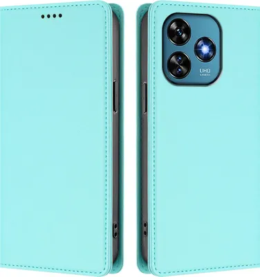 Immagine prodotto di Custodia in pelle per Oukitel C51, custodia a libro magnetica in Finto cuoio con supporto, verde menta