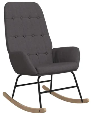 Produktbild von Schaukelstuhl - Bequemer Sessel - Loungesessel - Dunkelgraue Polsterung - Robustes Hartholz
