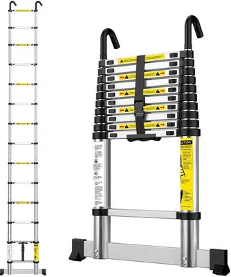 Produktbild von Teleskopierbare Leiter 4,1 Meter - Aluminium - Multifunktional - Ideal für den Heimgebrauch