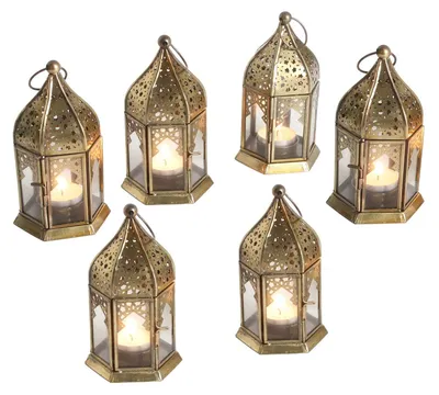 Produktbild von Orientalische Glas-Windlichter Nael Transparent 6er Set