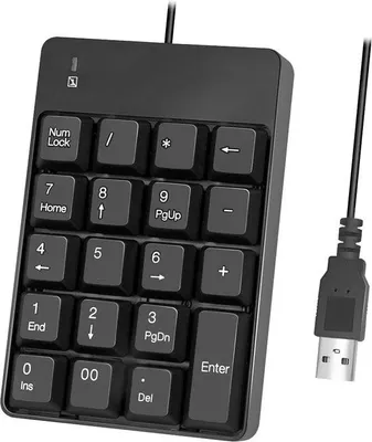 Immagine prodotto di Tastiera numerica a 19 tasti USB nera