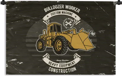 Produktbild von MuchoWow® Wandteppich Wandbehang Bulldozer - Vintage - Angebot 120x80 cm Tapisserie Dekoration Wandtuch - Wanddekorationen - Wandtücher