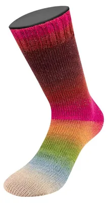 Produktbild von Lana Grossa - Meilenweit 100g Color Mix Sparks 7611 brombeer rot hellrot pistazie petrol grün limette pastellgrün beige
